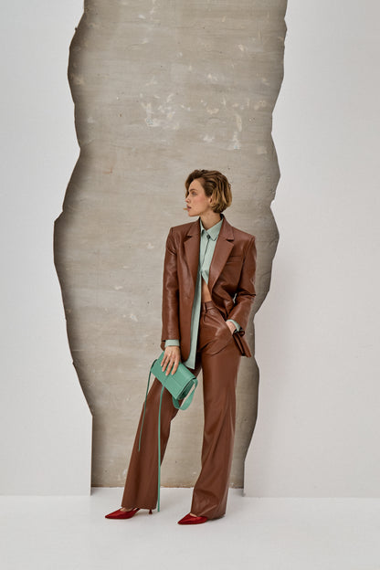 Eco-leather Jacket Brown