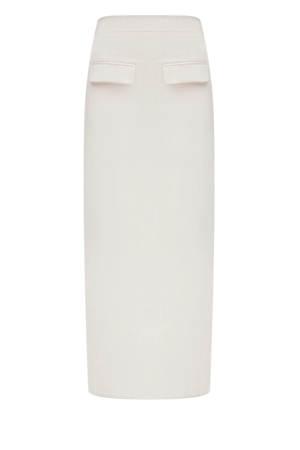 Біла лляна максі-спідниця