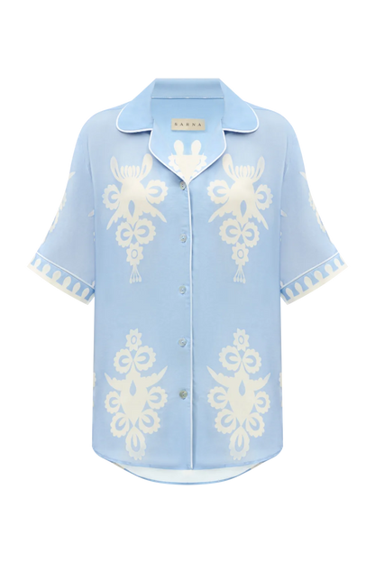 Blue Shirt with Print