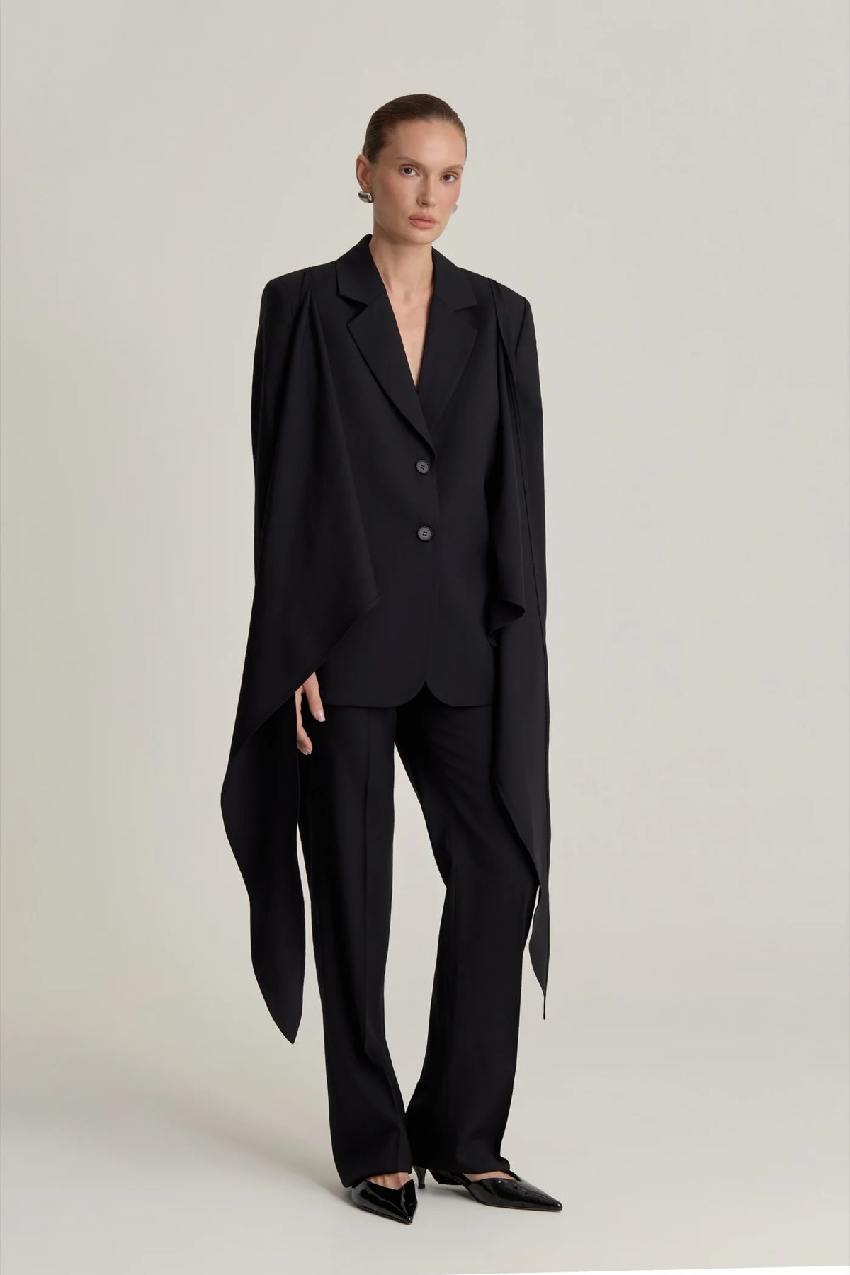 USTYNA Draped Jacket in Black