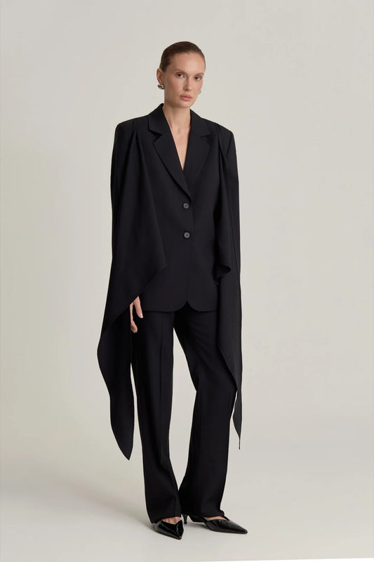 USTYNA Draped Jacket in Black