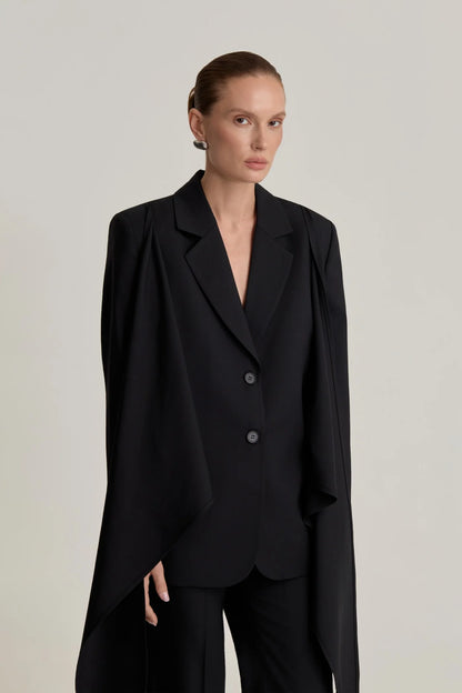 USTYNA Draped Jacket in Black