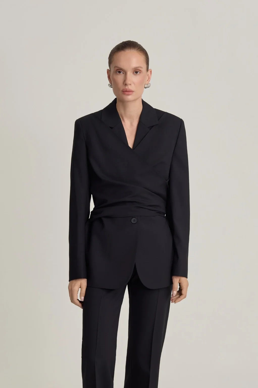USTYNA Draped Jacket in Black