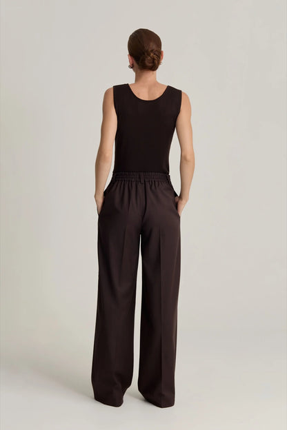 IVA Merino Wool Tank in Dark Brown