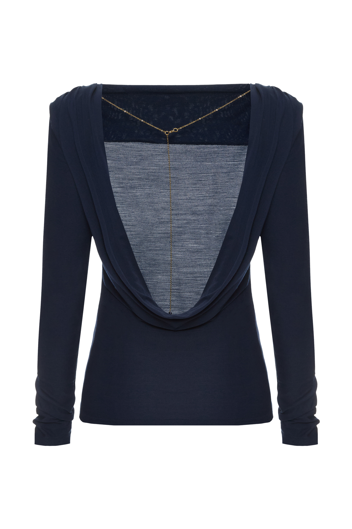 Лонгслів з відкритою спиною і намистом