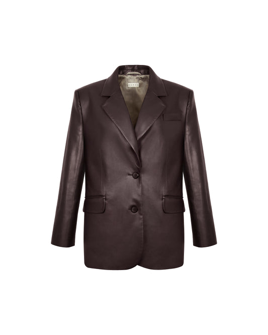 Dark Brown Eco-leather Jacket
