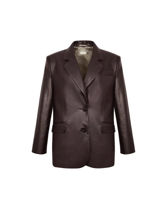 Жакет темний коричневий екошкіра
