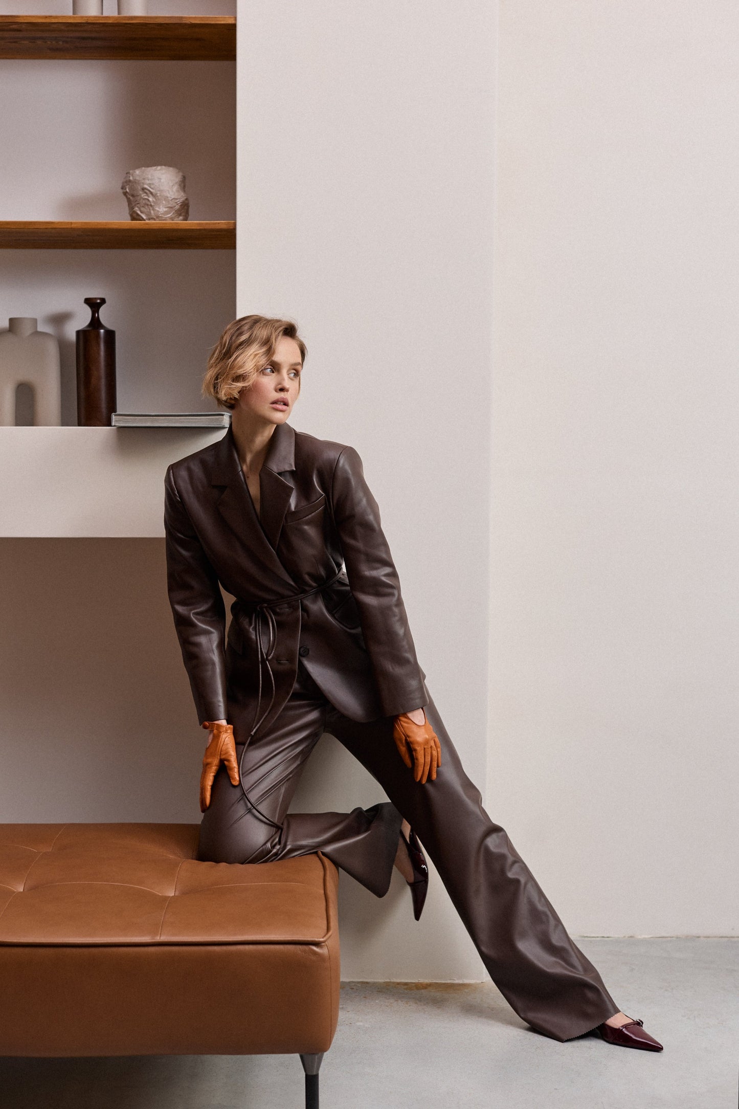 Dark Brown Eco-leather Jacket