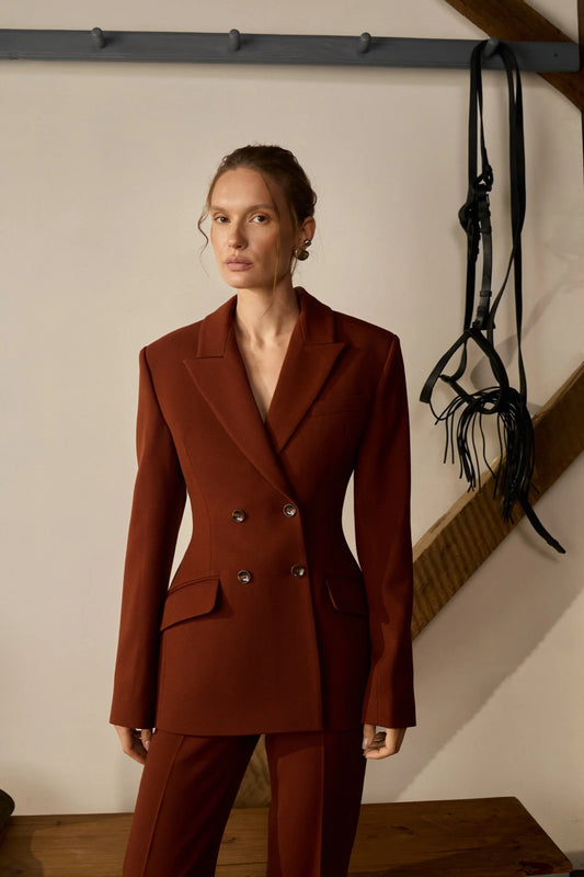 VERKHOVYNA Fitted Double-Breasted Jacket