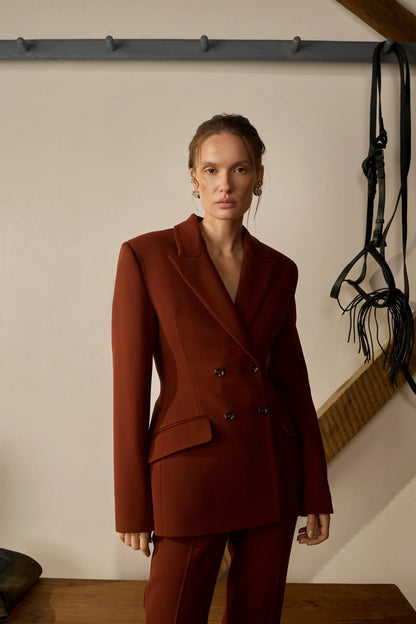 VERKHOVYNA Fitted Double-Breasted Jacket