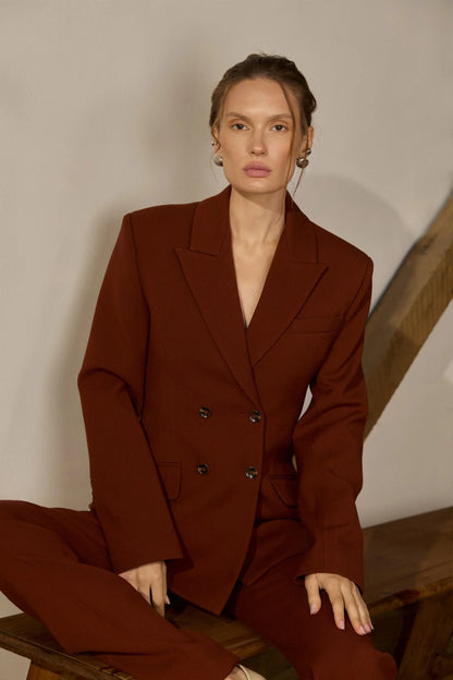 VERKHOVYNA Fitted Double-Breasted Jacket