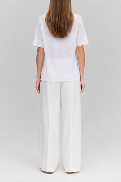 Linen Knit T-Shirt — White