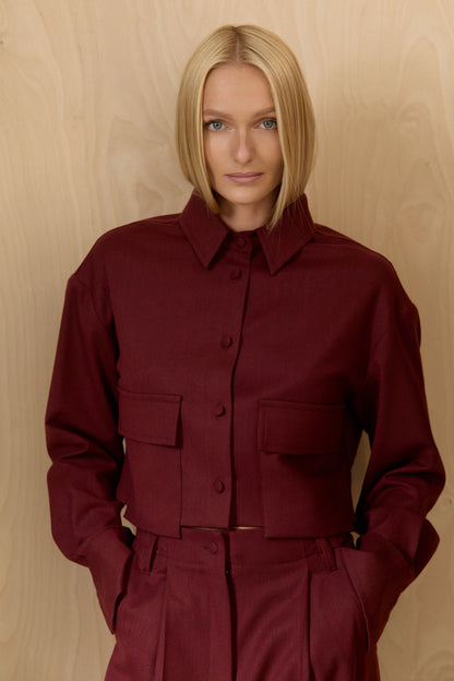 Maroon cropped shirt