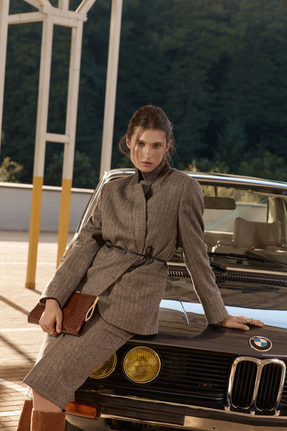 Gray Emma striped jacket