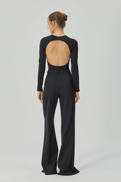 Black pants with slits