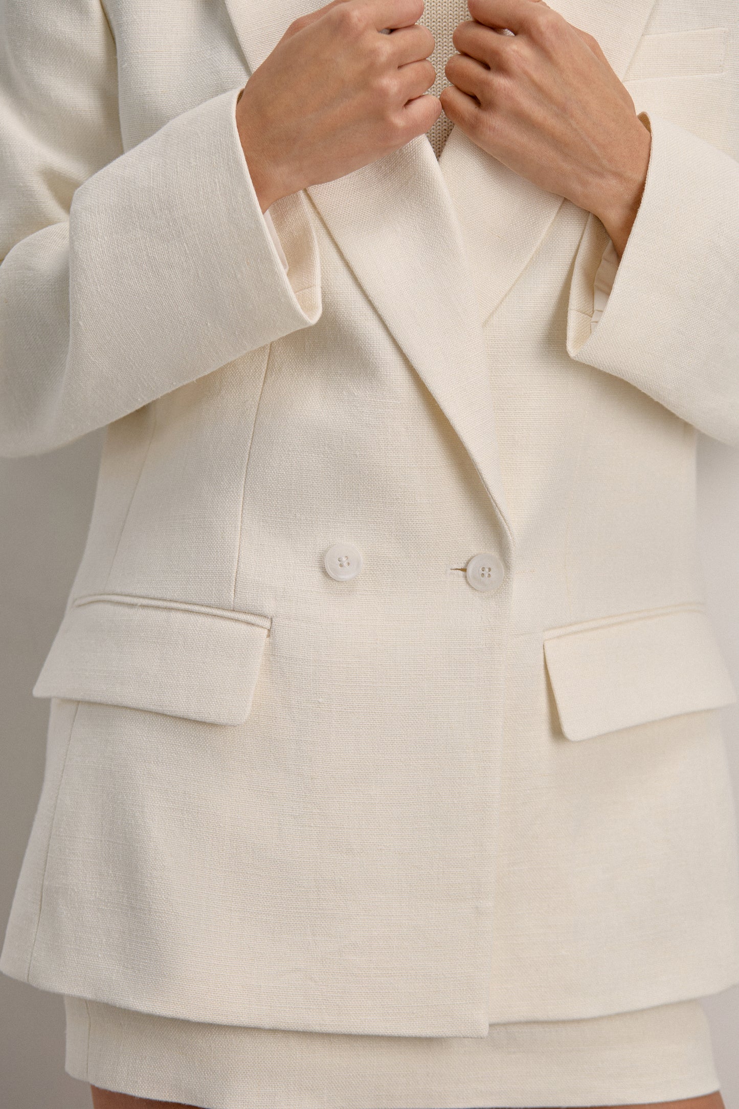 White Linen Jacket Lina