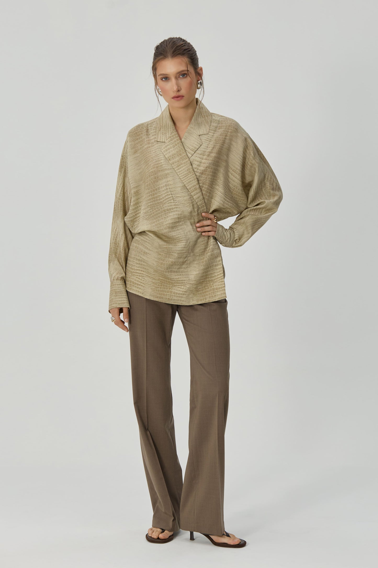 Chloe beige reptile jacket