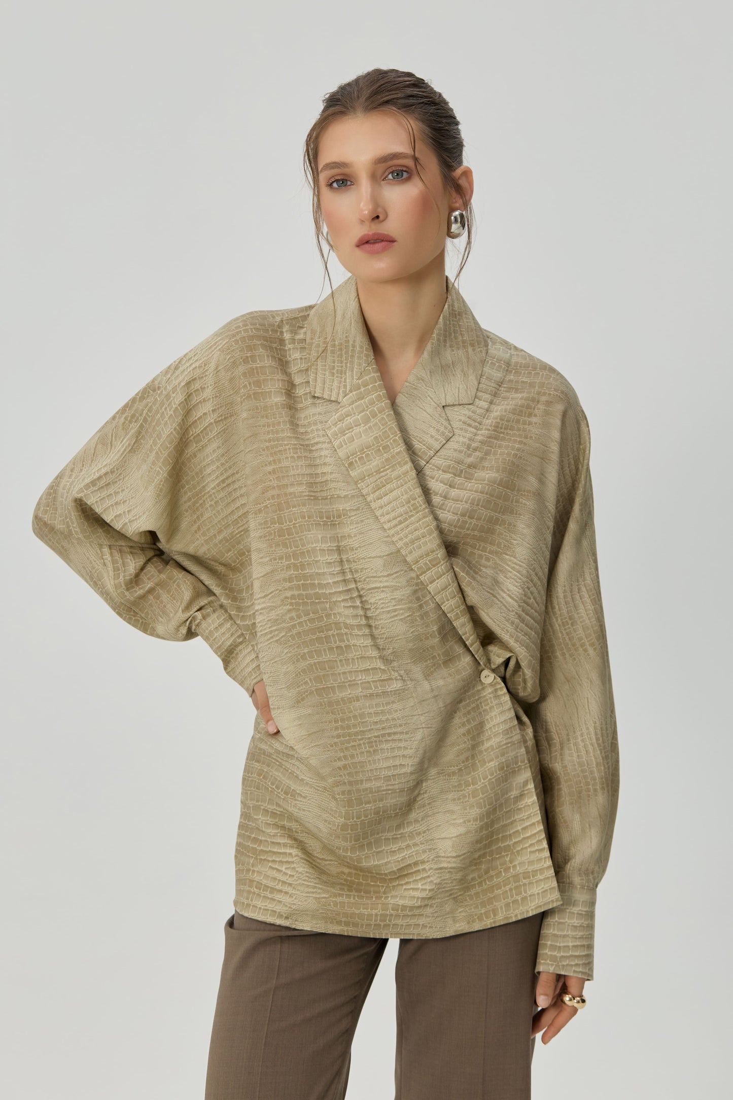 Chloe beige reptile jacket