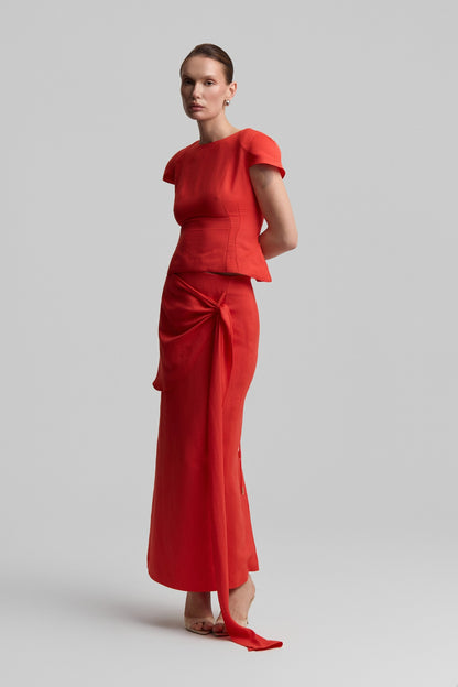 Red Skarlet maxi skirt