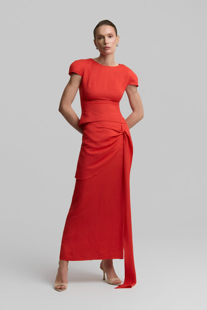 Red Skarlet maxi skirt