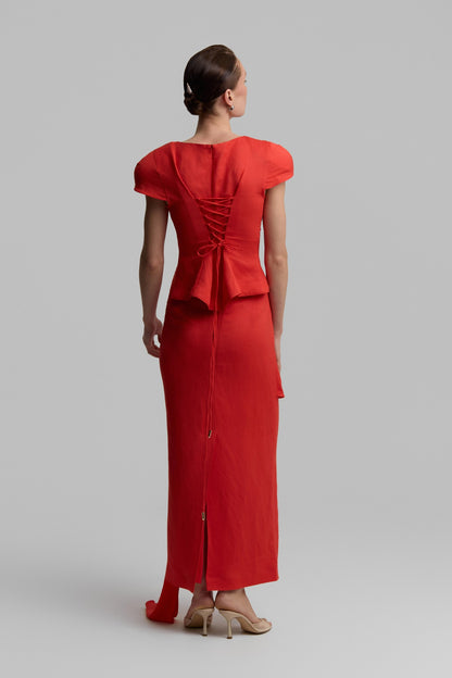 Red Skarlet maxi skirt