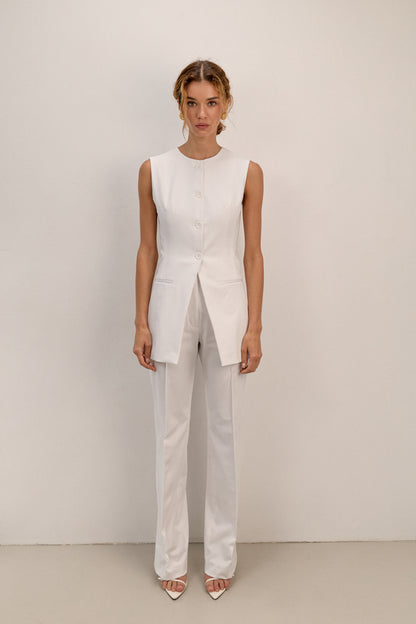 White Fitted Vest