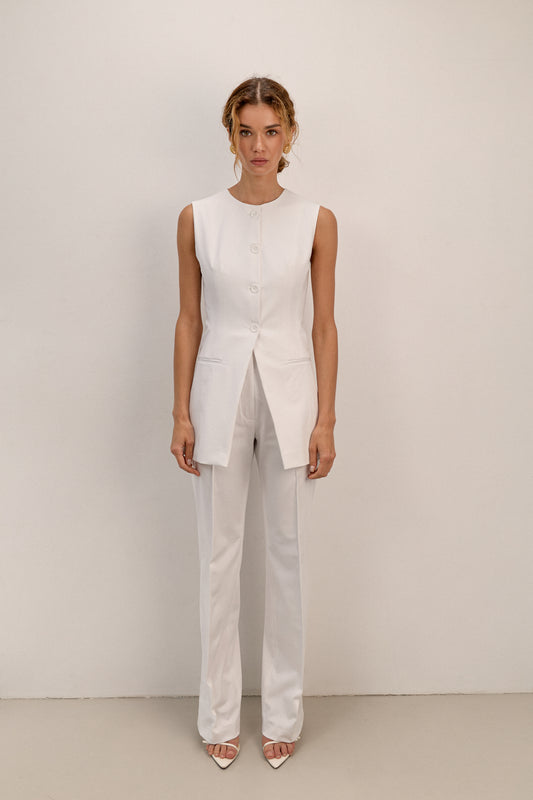 White Fitted Vest