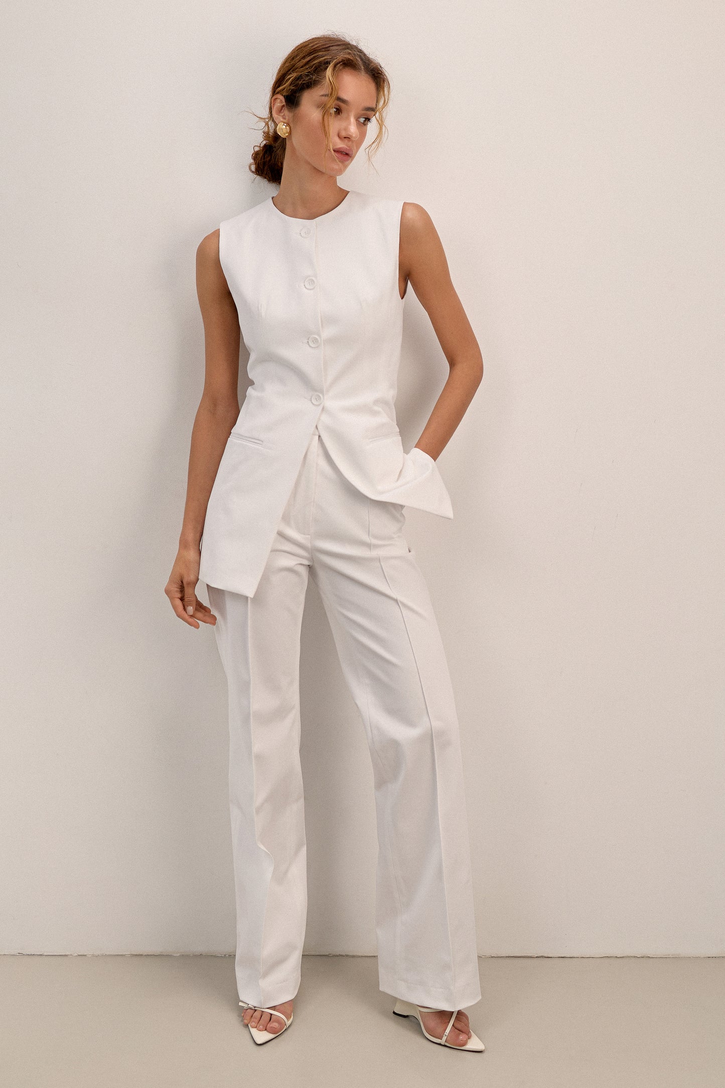 White Fitted Vest
