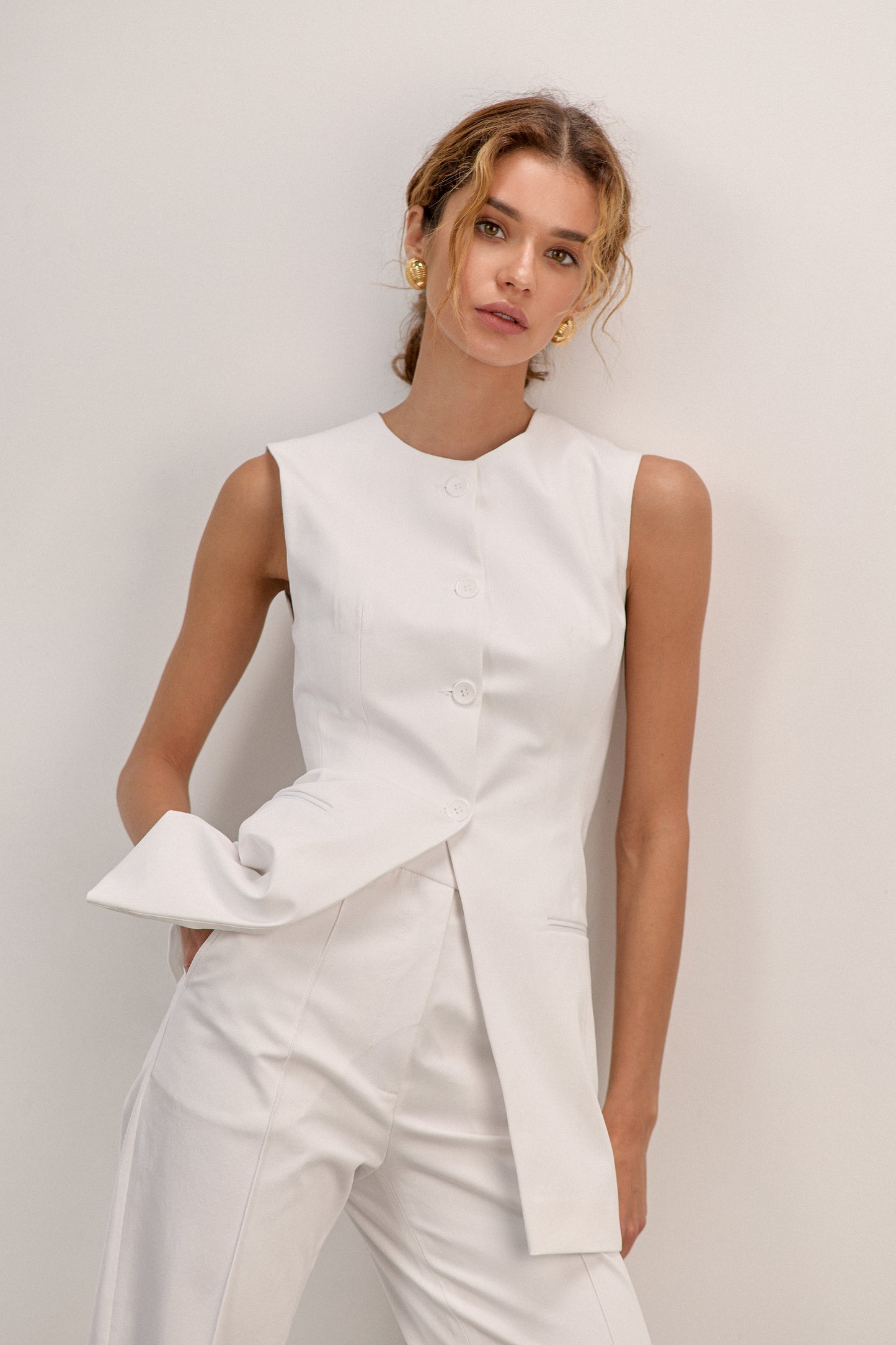 White Fitted Vest