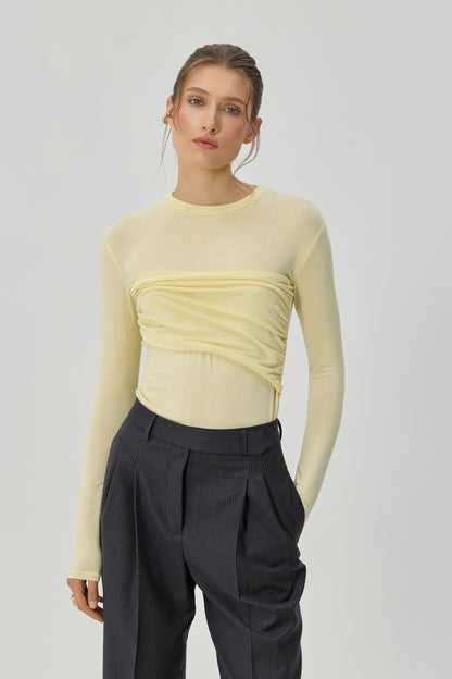 Лимонний лонгслів