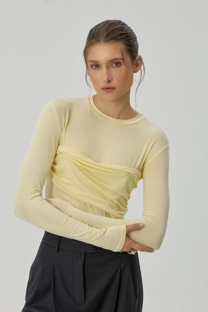 Лимонний лонгслів