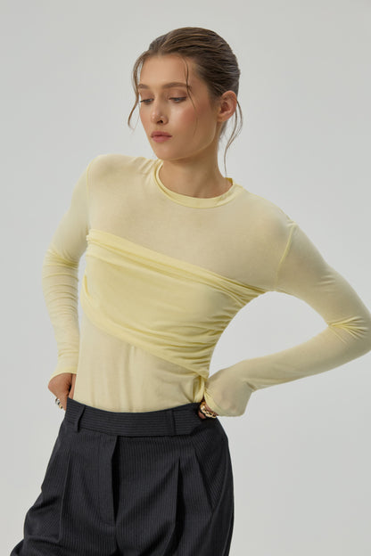 Лимонний лонгслів