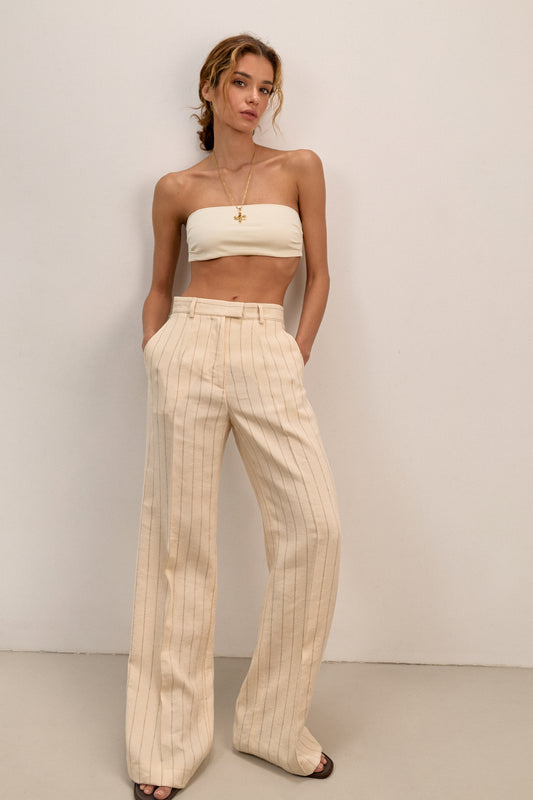 Milk Linen Pants with stripes