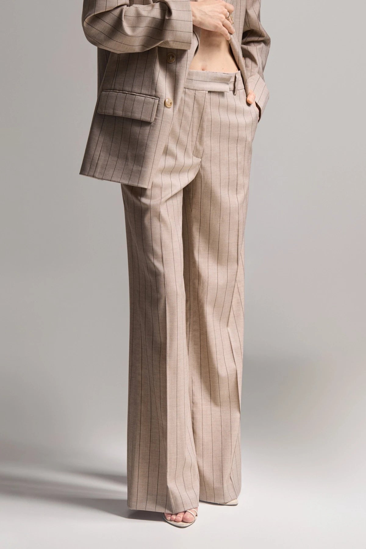 Hazelnut Pinstripe Trousers