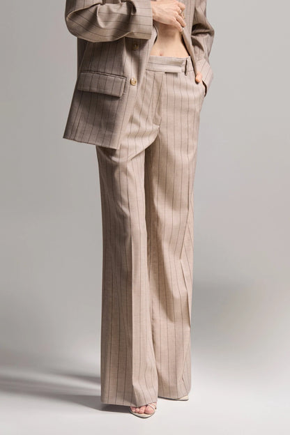 Hazelnut Pinstripe Trousers