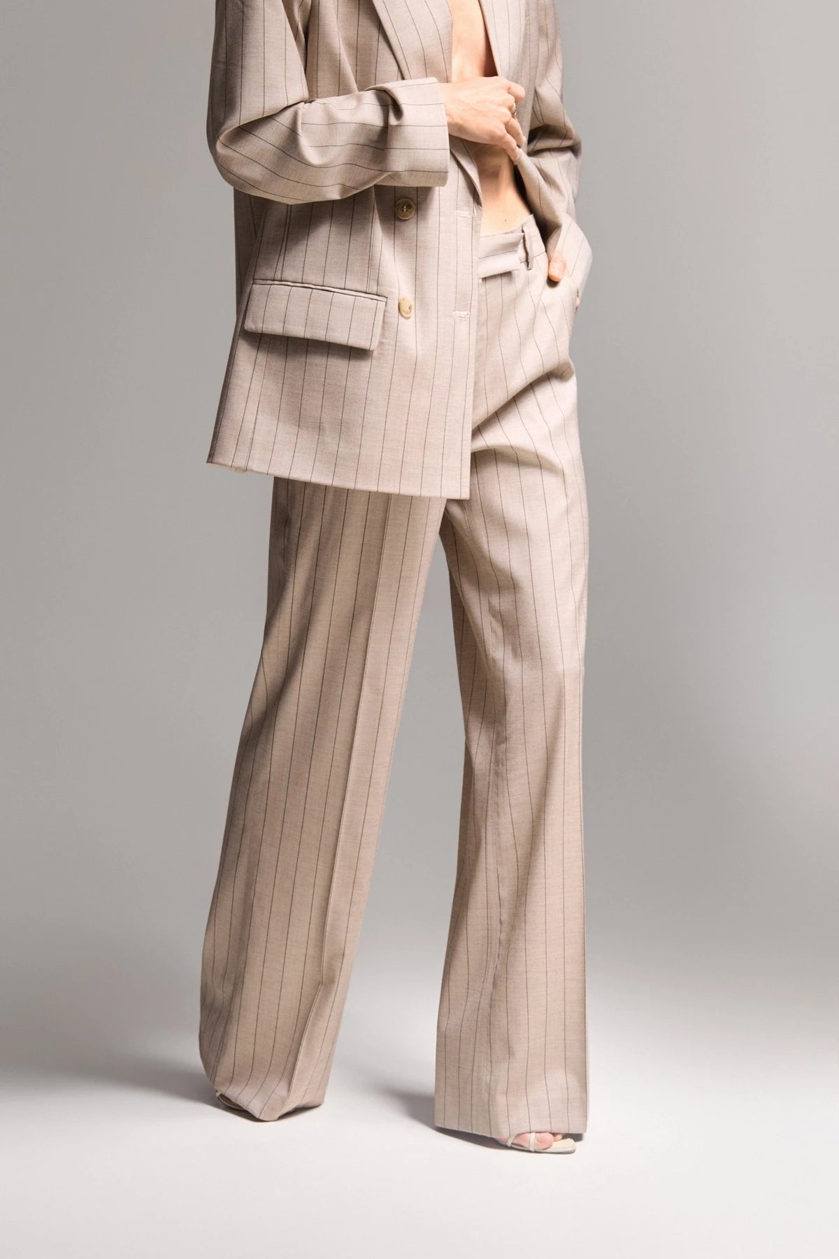 Hazelnut Pinstripe Trousers
