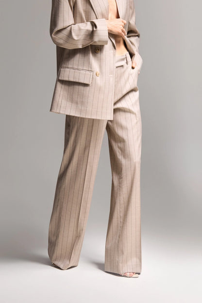 Hazelnut Pinstripe Trousers