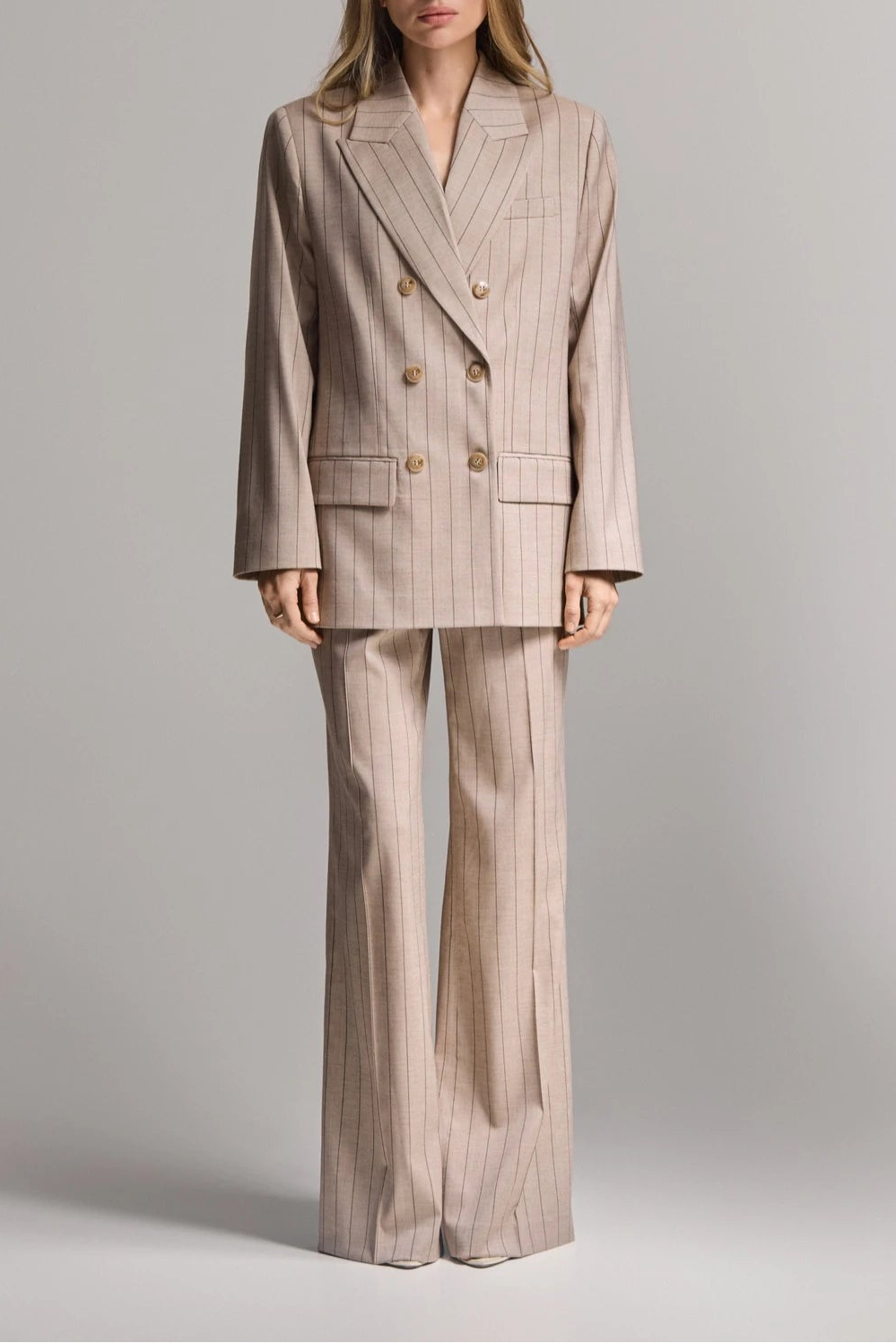 Hazelnut Pinstripe Trousers