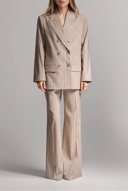 Hazelnut Pinstripe Trousers