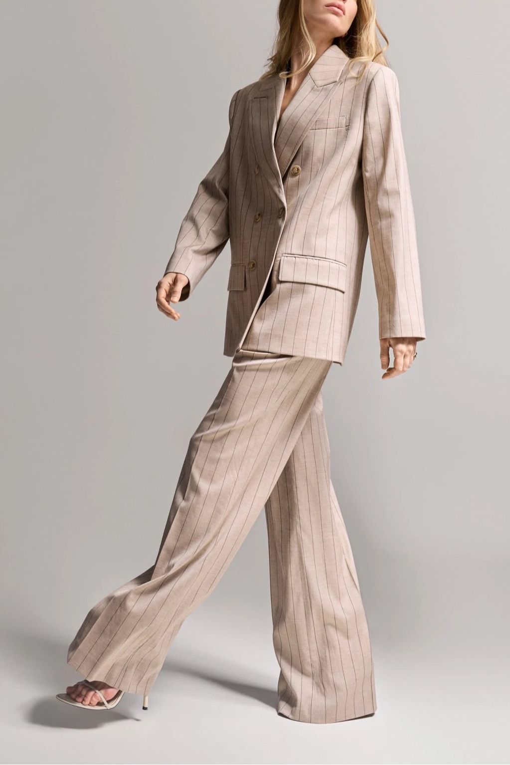 Hazelnut Pinstripe Trousers