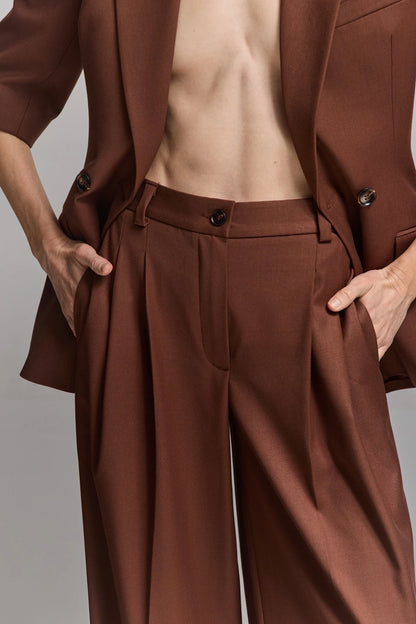 Nicole Trousers in Chocolate Shade
