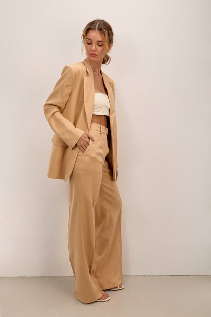 Beige Linen Pants
