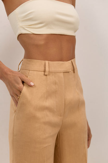 Beige Linen Pants
