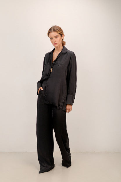 Black Silk Pants