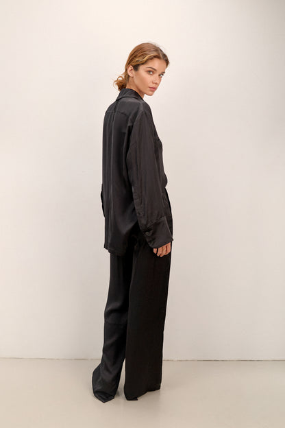 Black Silk Pants
