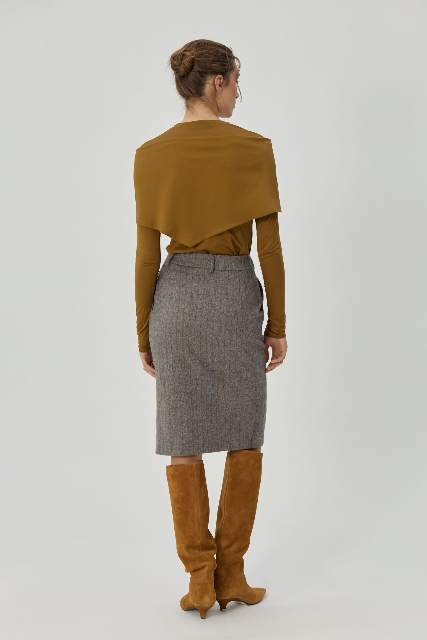 Gray Emma striped skirt