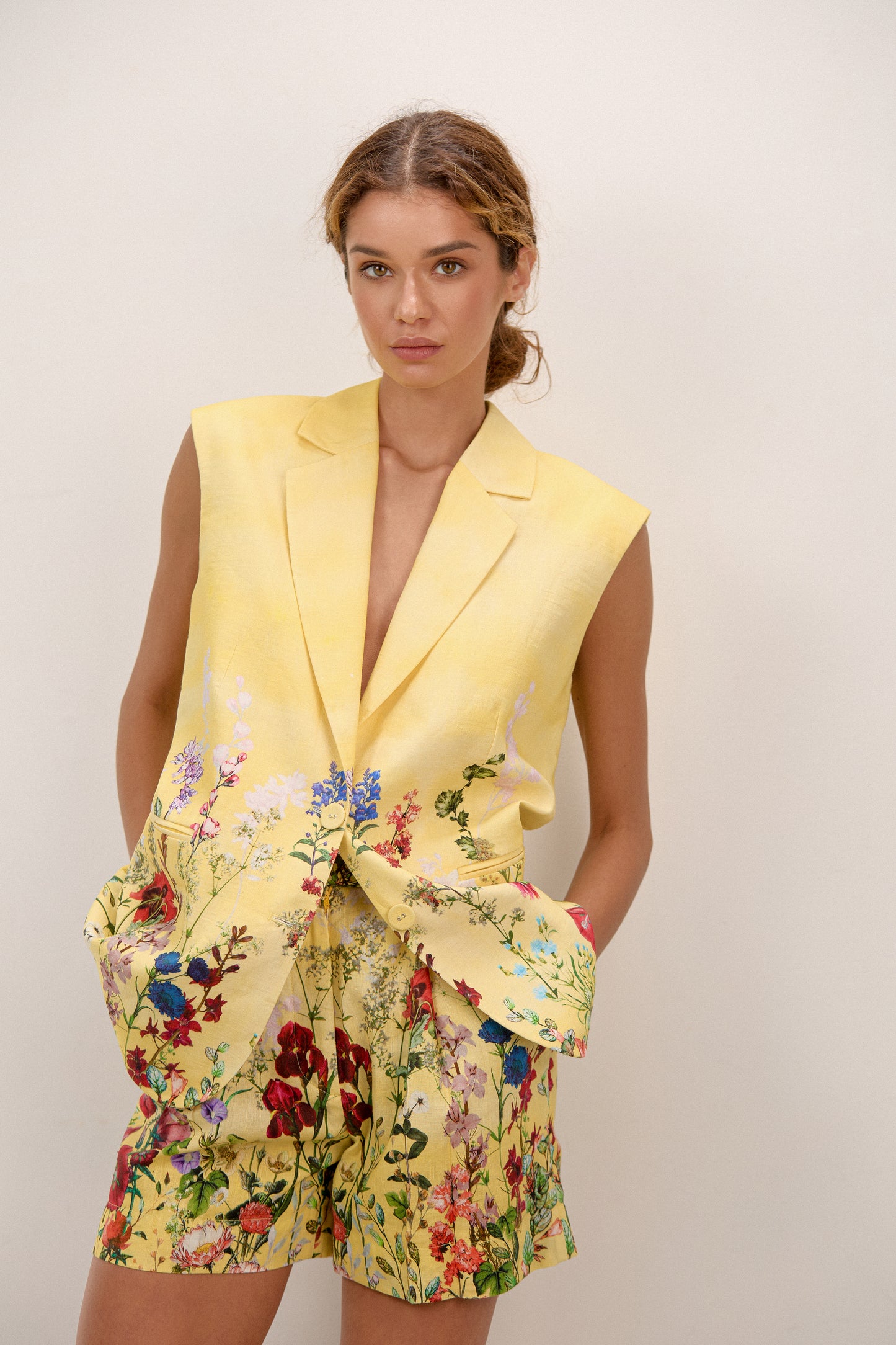 Yellow Floral Vest