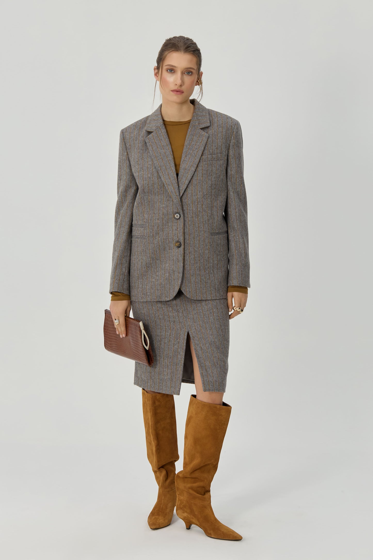 Gray Emma striped jacket