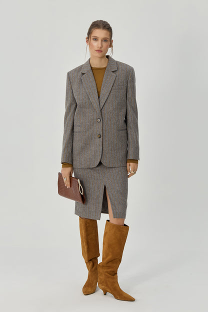 Gray Emma striped jacket