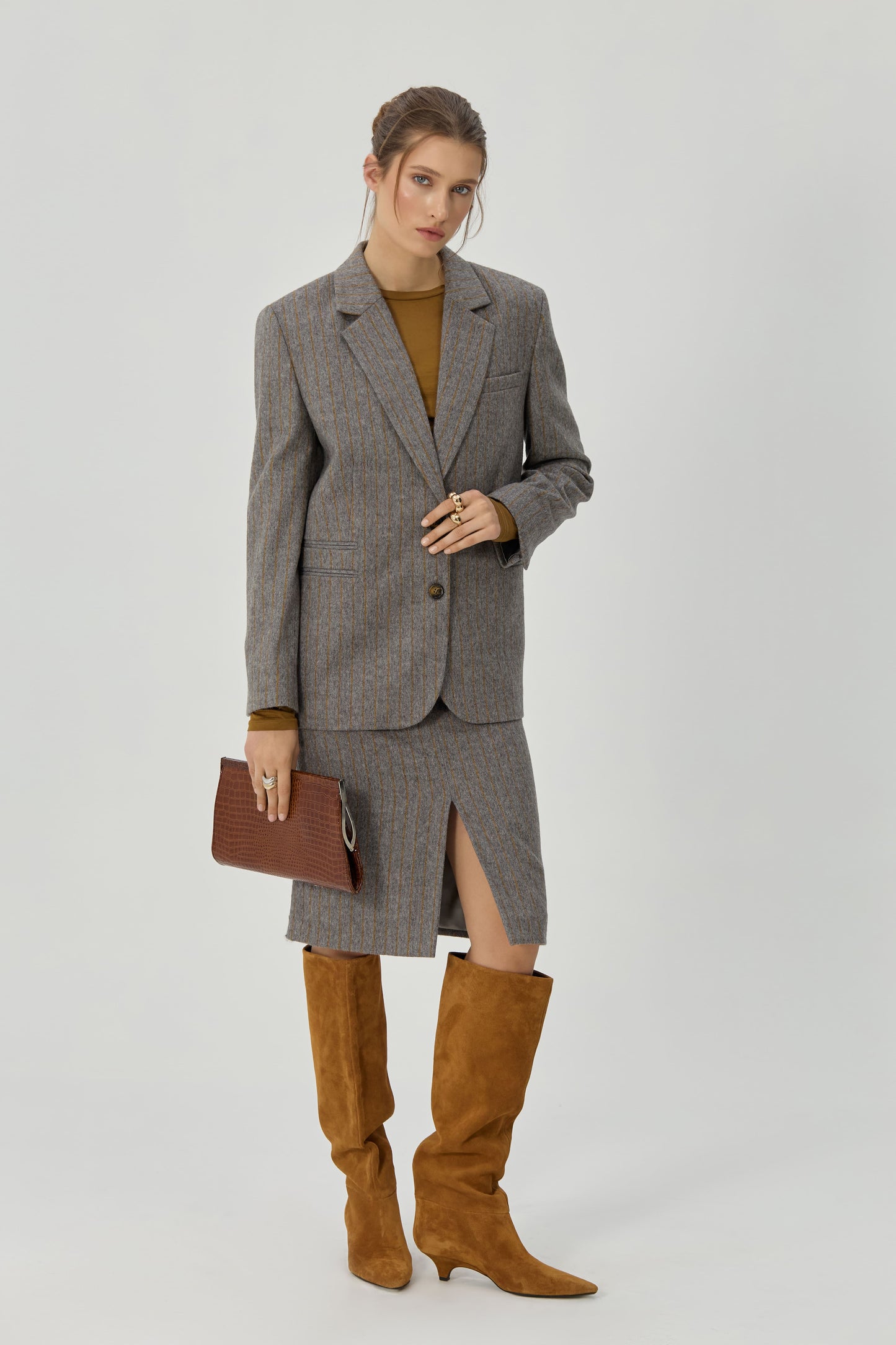 Gray Emma striped jacket